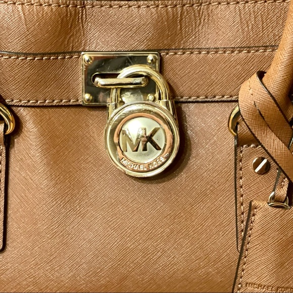 Michael Kors Hamilton Tan Leather Satchel - Picture 4 of 9